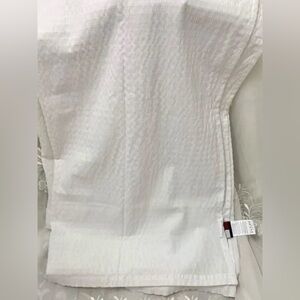 2018 Tommy Hilfiger white cotton blen shower curtain 70” x 77” waffles pattern